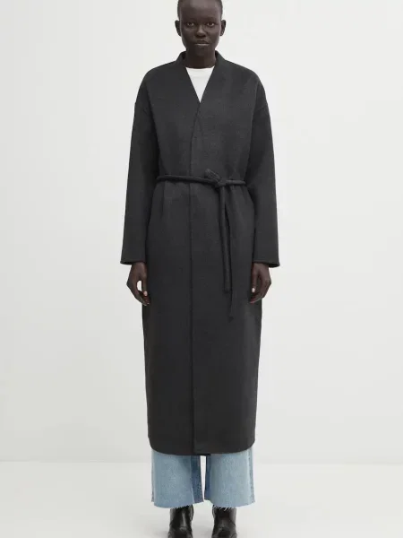 Anine Bing palton din amestec de cașmir hunter negru