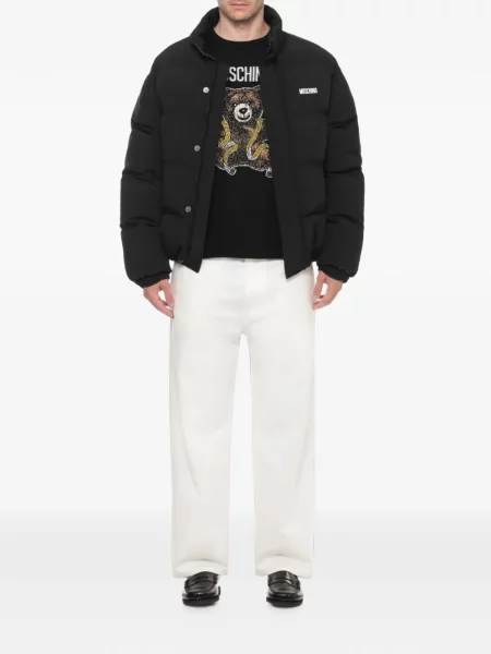 Blugi Moschino cu autograf alb