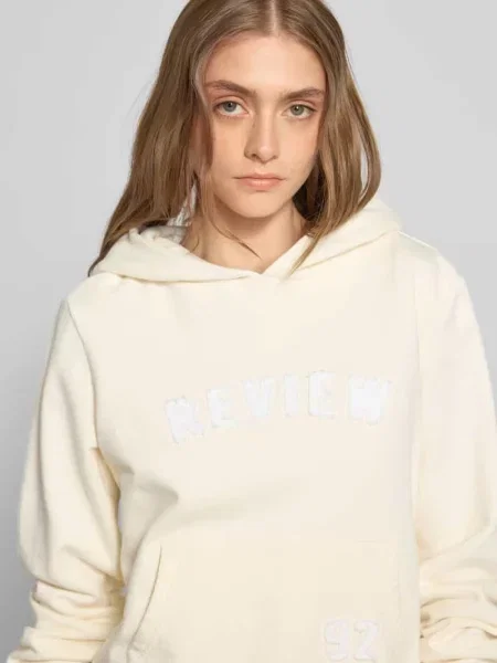 Bluza z kapturem Review biała