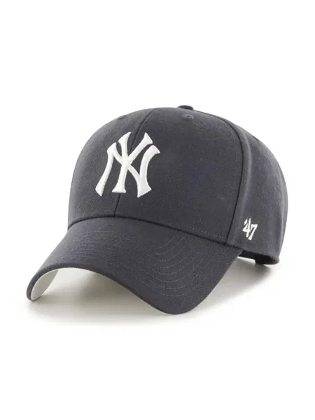 Шапка с козирка 47 brand MLB New York Yankees тъмносиньо с апликация черно