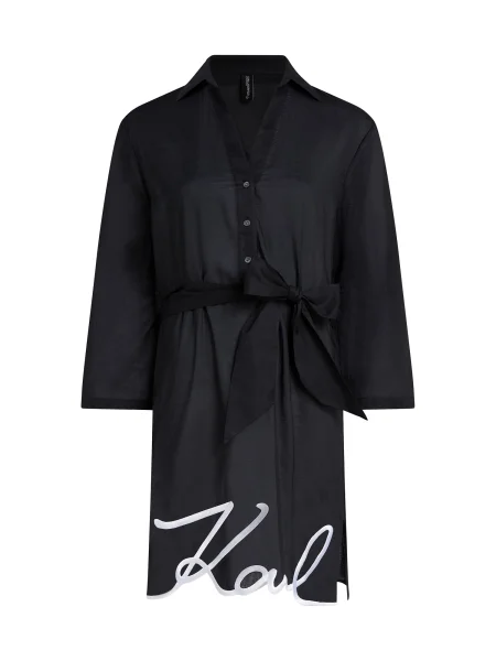 Karl Lagerfeld Rochie de plaja / alb negru