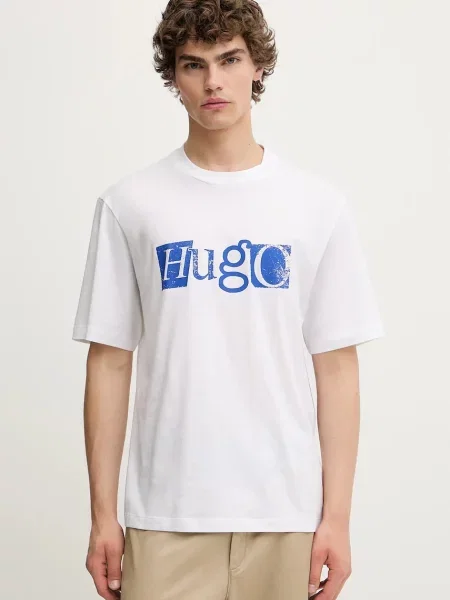 Тениска Hugo Blue с принт бяло