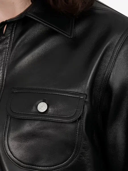 Cămașă Courreges din piele negru