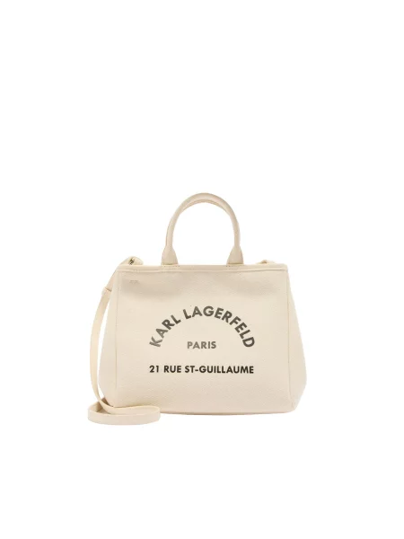 Karl Lagerfeld Ročna torbica antracit / črna / volneno bela bež