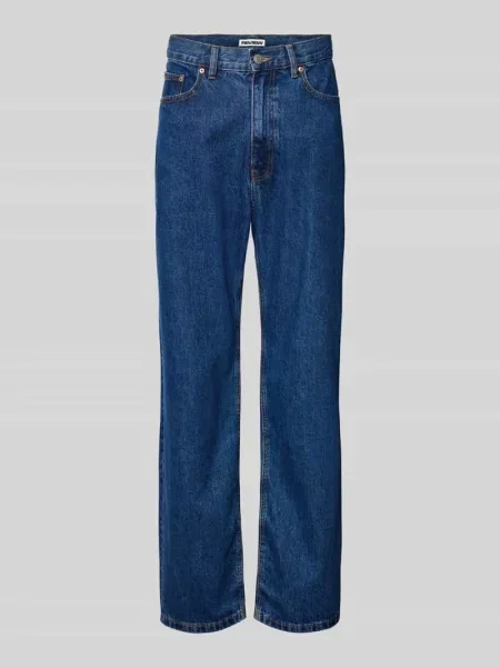 Jeans o kroju straight fit w 5 kieszeni Review niebieskie