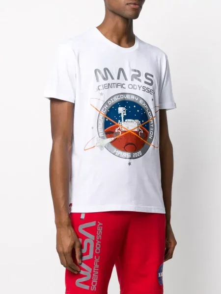 Scurt tricou Alpha Industries cu imagine alb