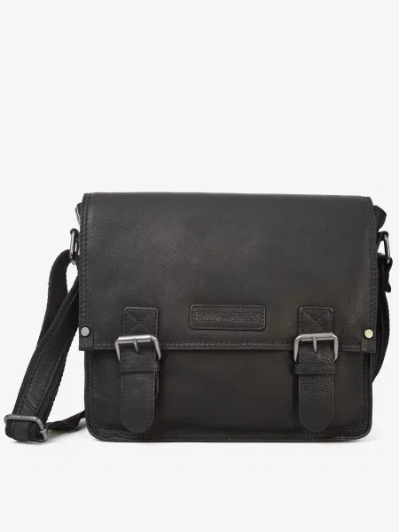 Кожаная сумка через плечо Hill Burry черная