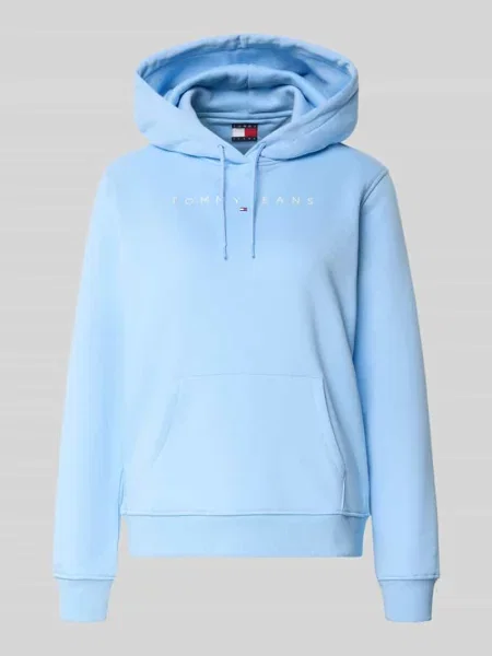 Bluza z kapturem o kroju regular fit z mieszanki bawełny Tommy Jeans niebieska