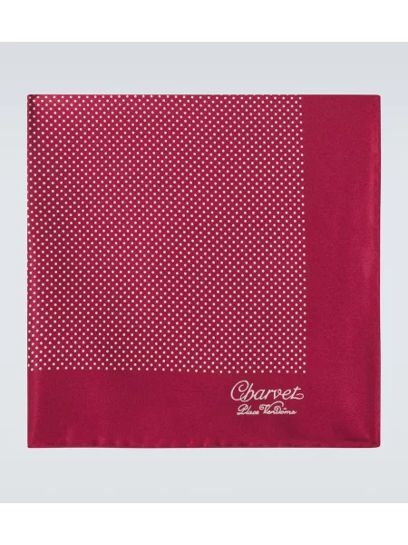 Hedvábný šál Charvet s potiskem vínový