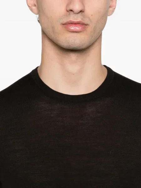 Tricou Giuuno cu decolteu rotund maro