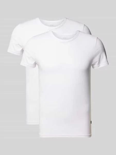 T-shirt z okrągłym dekoltem w zestawie 2 szt. Joop! Collection biała