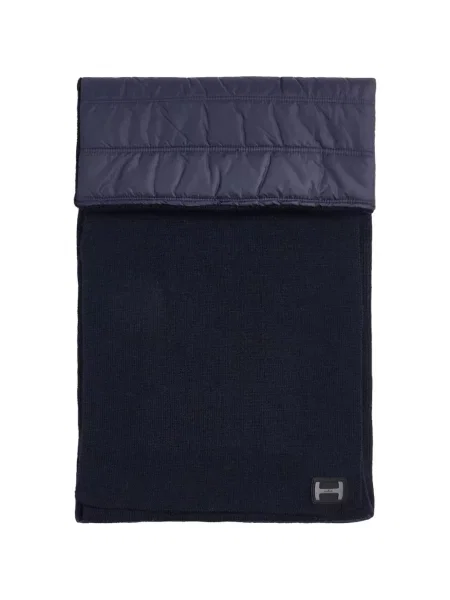 Dzianinowa szal Hogan z autografem niebieska