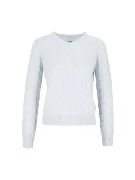 Sweter Allude z dekoltem w serek niebieski