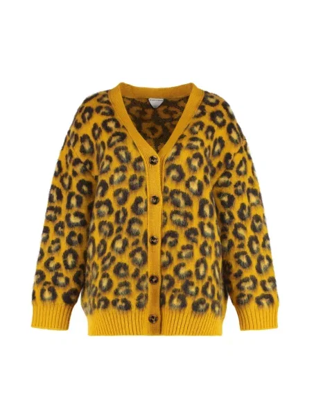 Kardigan Bottega Veneta w panterkę brązowy