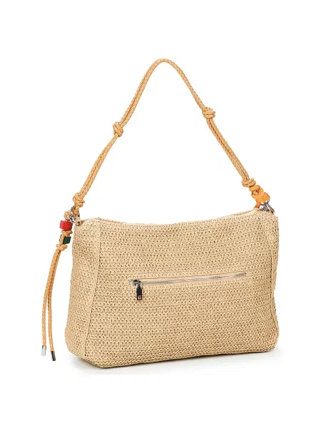 Kabelka Desigual s autogramem béžová