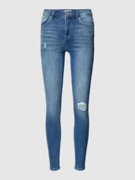 Jeansy o kroju skinny fit z przetarciami model ‘POWER’ Only niebieskie