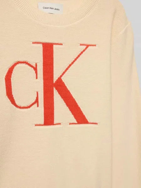 Sweter z dzianiny z wyhaftowanym logo Calvin Klein Jeans