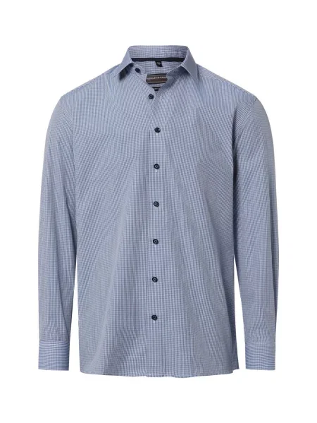 Finshley & Harding koszula biznesowa Easy Care Mężczyźni Modern Fit w kratkę 38 niebieski