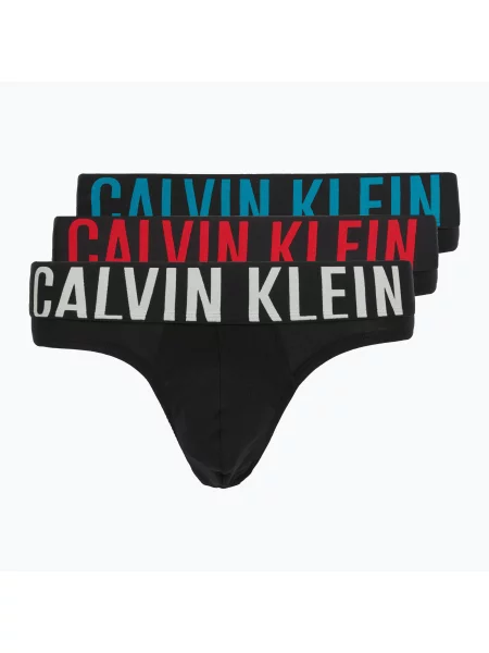 Chiloți pentru bărbați Calvin Klein Hip Brief 3 perechi black with oatmeal logo/black with age negru
