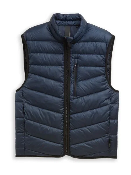 TOM TAILOR Brezrokavnik temno modra črna