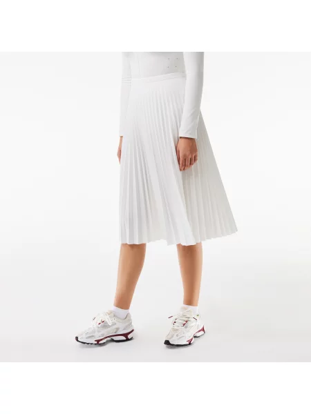 Lacoste Spódnica Plisowana Z Elastyczną Talią Lacoste biała