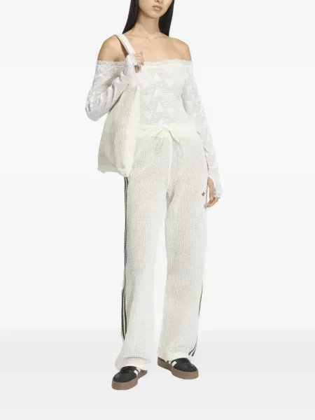 Pantaloni Adidas cu dungi alergare cu cordon