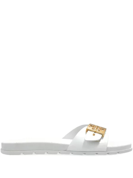 Papuci Tory Burch cu cataramă alb