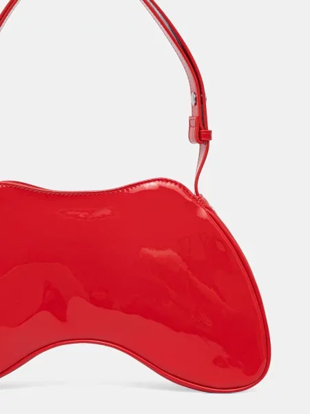 Torba na ramię z detalem z logo Diesel czerwona