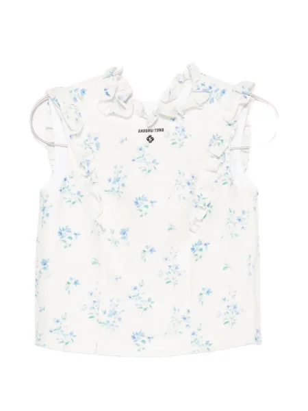 Top Shushu/tong cu model floral cu imagine alb
