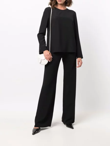 Široké kalhoty Emporio Armani černé