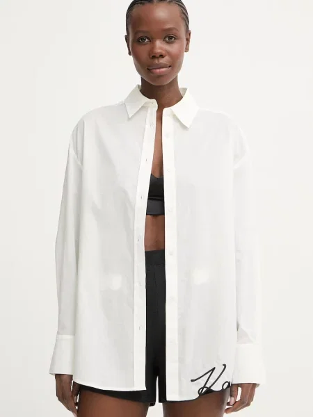 KARL LAGERFELD Košeľa Krémová Oversize béžová