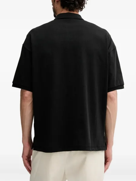 Tricou Polo Ralph Lauren cu decolteu rotund de mătase cu dungi alb