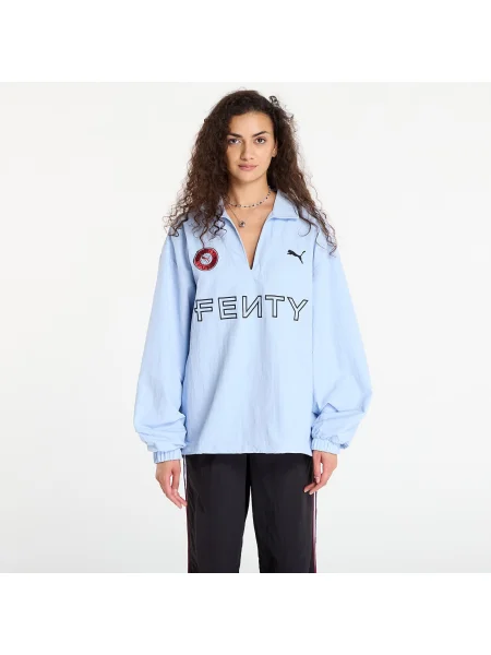 Top Puma w tropikalny nadruk z kapturem niebieski