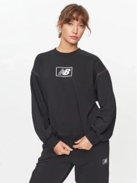 New Balance Mikina Essentials French Terry Crew černá