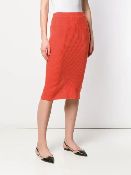 Kašmírové žebrované sukně Cashmere In Love oranžové