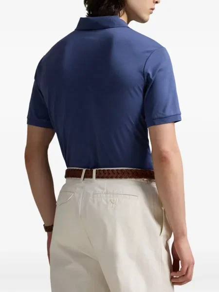 Zateplené pruhované tričko Polo Ralph Lauren s výšivkou zelené