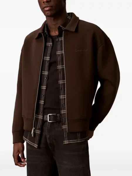 Geacă Calvin Klein cu broderie maro