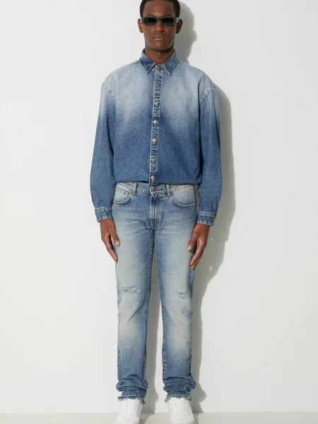 Koszula jeansowa regular z kołnierzykiem klasycznym niebieski
