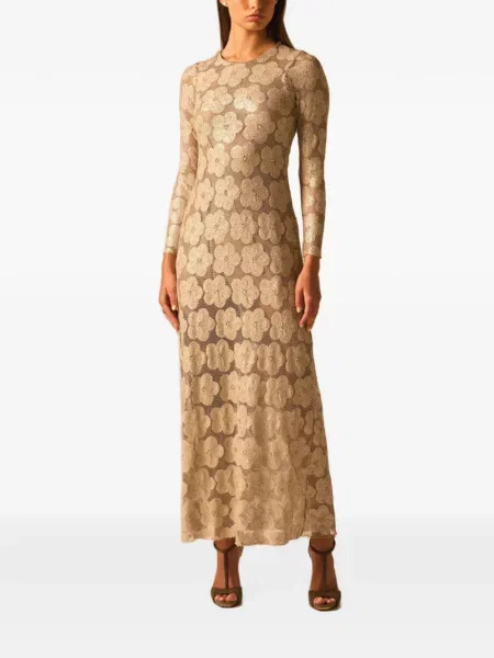 Lung rochie maxi Jbq cu model floral din dantelă