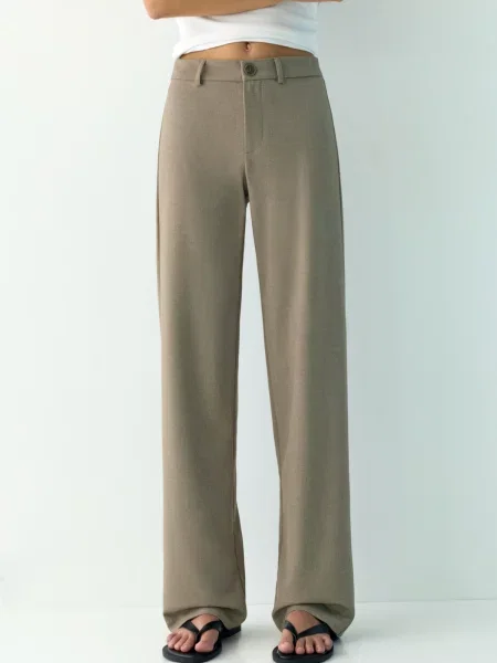 Pull&Bear Pantaloni cappuccino maro
