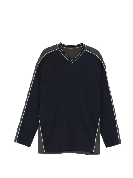Tricou Croquis cu mâneci lungi lung albastru
