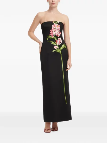 Rochie maxi Leo Lin fără bretele negru