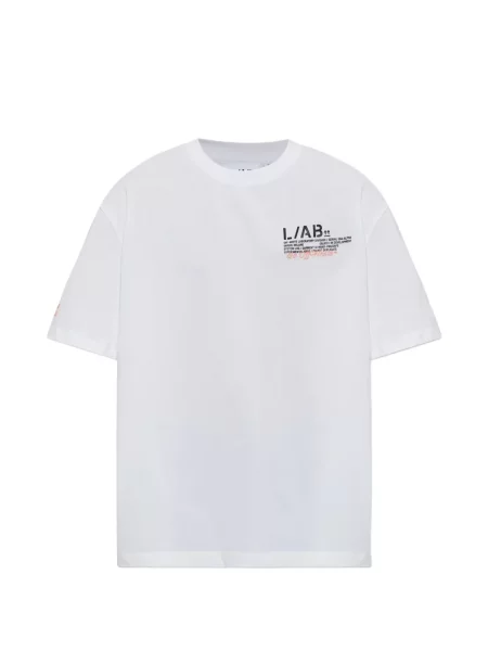 Тениска L/ab C/o Off-white с принт бяло