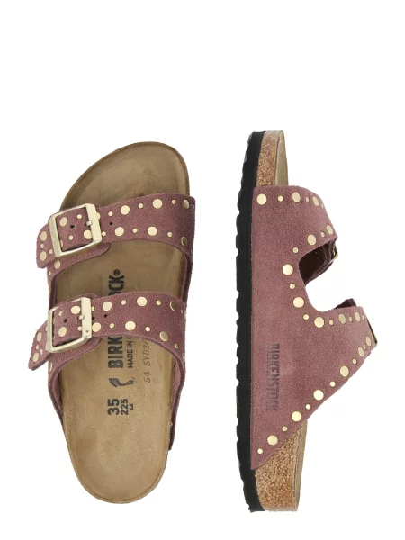 Birkenstock šľapky dámske semišové Arizona Rivets Suede Leather ružová