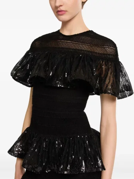 Rochie mini Elie Saab cu volane de costum negru
