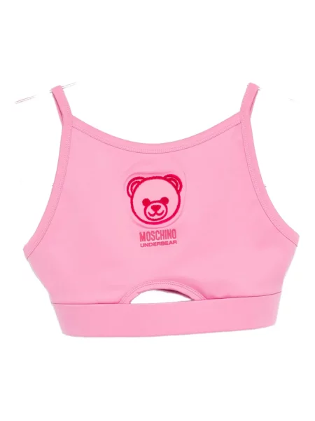 Sutien Moschino cu broderie teddy roz