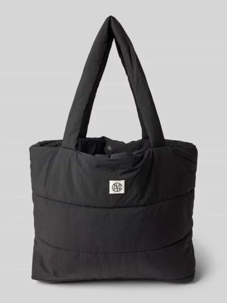 Torba shopper z detalem z logo model ‘SASJA’ Msch Copenhagen czarna