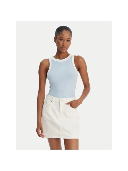 Guess Jeans Топ Slim Fit блакитний