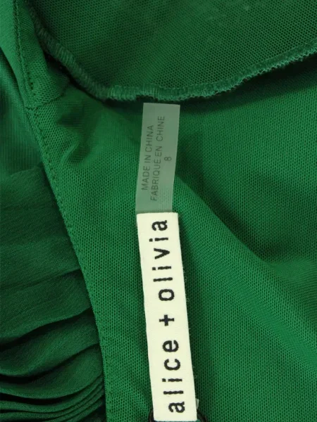 Rochie maxi Alice + Olivia lungă de costum verde