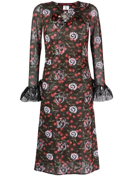 Przezroczysta sukienka midi Chopova Lowena do kolan garniturowa czarna